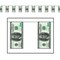Party Central Club Pack of 12 Green and Black Hundred Dollar Bills Party Pennant Banner Decors 12'
